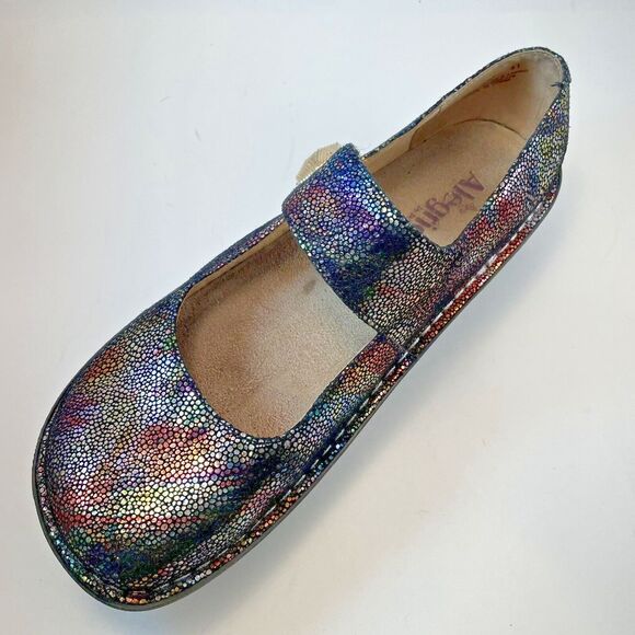 Alegria Paloma Mary Jane Shoes EU41 US 10.511 Rainbow Iridescent Comfort Leather - Picture 3 of 16
